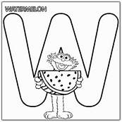 coloriage 1 rue sesame alphabet w